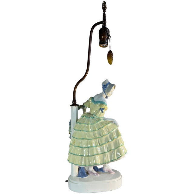 Antique Keramos Figural Porcelain Lamp by Padany For Sale - Image 16 of 18