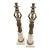Mid 20th Century Pair of 24-Inch Neoclassical Bronze Caryatid and Limestone Candlesticks For Sale