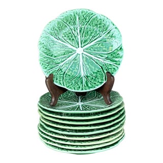 Vintage Boho Bordallo Pinheiro Luncheon Plates - Set of 10 For Sale