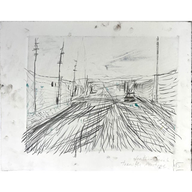 Paint Abstract Expressionist Rue De Paris Oil on Paper - Transfer Monotype by Heather Speck For Sale - Image 7 of 8