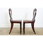 Wood Pair of Early 19th Century English Regency Mahogany Hall Chairs For Sale - Image 7 of 12