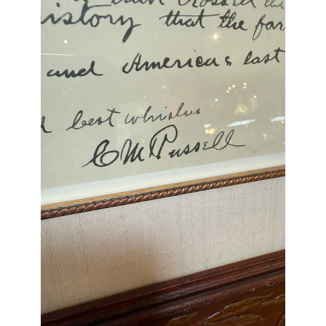 Charles Russell Printed Letter to Geo Farr, Framed For Sale - Image 9 of 12