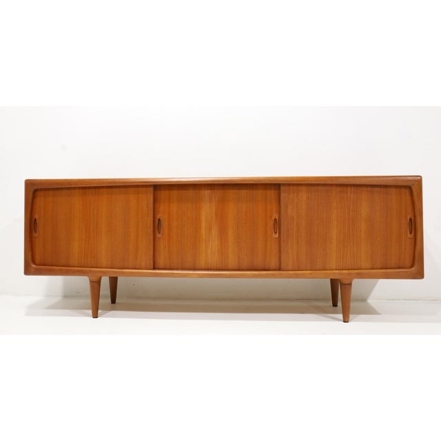 Brown Vintage Sculptural Danish Teak h.p. Hansen Sideboard Credenza For Sale - Image 8 of 11