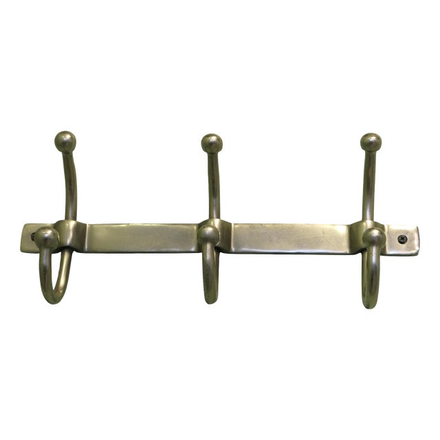 Chrome Cloakroom Coat Rack with 3 Double Swan Neck Hooks, 1960 For Sale