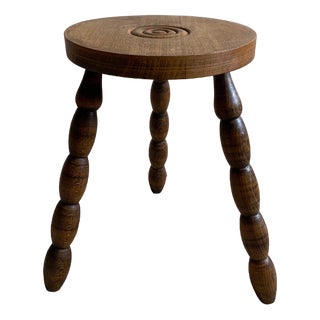 Bobbin Leg Side Table Stool, France, 1940 For Sale