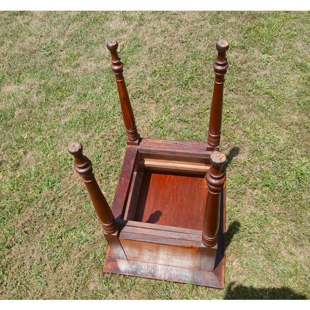 Antique Cherry and Tiger Maple Two Drawer Stand 1860s For Sale - Image 17 of 18