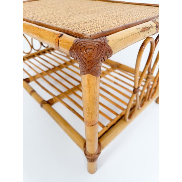 Mid-Century Modern Italian Riviera Coffee Table in Bamboo with Rattan and Wicker, 1960s For Sale - Image 16 of 18