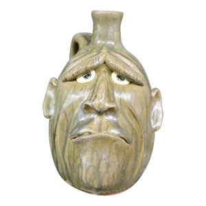 Whimsical Terra-Cotta Face Jug