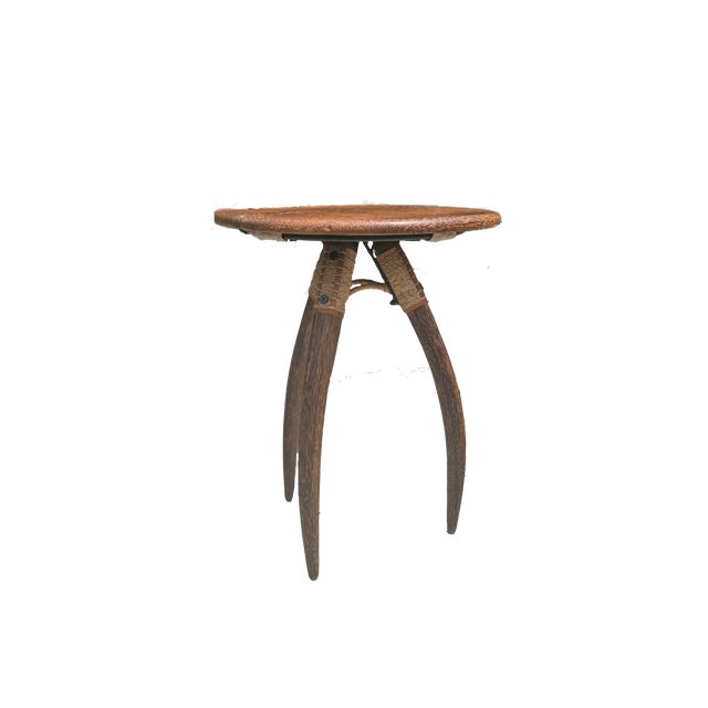 Brown 1990s Pacific Green Sculptural Leather Cord Chairs, With Side Table Set of 5 For Sale - Image 8 of 9