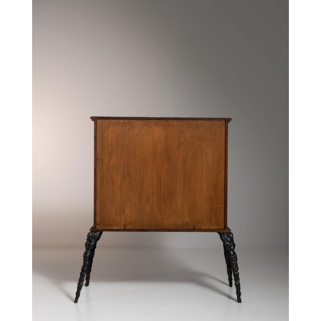 Wood 20th Century Belgian Black Contemporary Gothic Wrought Iron Cabinet By Ernest Patris For Sale - Image 7 of 15