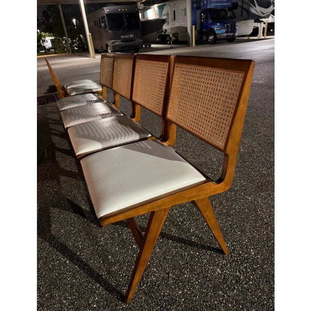 Wood Brazilian Mid-Century Set of Six Chairs in Hardwood Faux Leather For Sale - Image 7 of 7