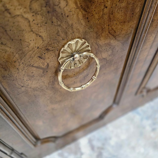 Mid 20th Century Weiman Faux Bamboo Burl Server Cabinet For Sale - Image 10 of 12