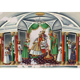 Indian Company School, Rajah in Durbar, 1800s, Gouache on Paper For Sale