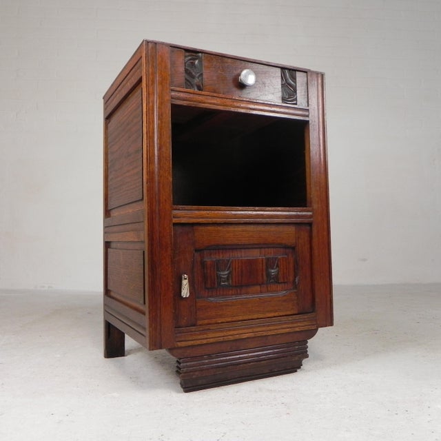 Art Deco Bedside Table with Marble Top, 1930s For Sale - Image 4 of 18