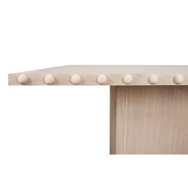 Matthew Izzo Home Lucian White Oak Studded Edge Dining Table For Sale In New York - Image 6 of 6