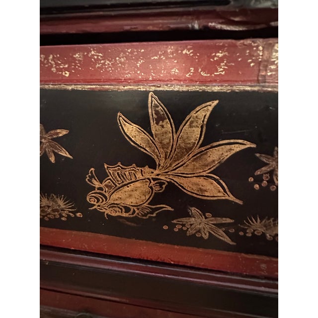 Large Carved Antique Chinese Cabinet Console From Fujian Province For Sale - Image 9 of 16