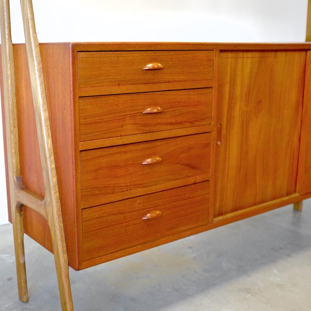 1960s Double-Tiered Danish Teak Tall Sideboard / Highboard For Sale - Image 15 of 16