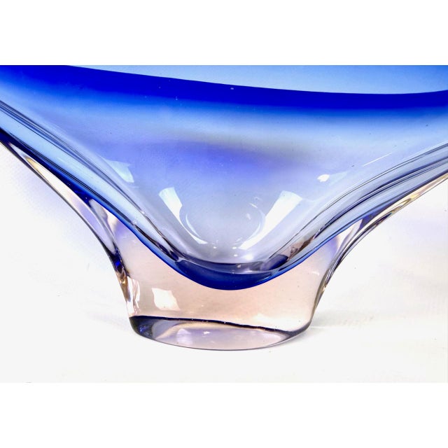 Blue Vintage Murano Blue Glass Bowl, 1960s For Sale - Image 8 of 10