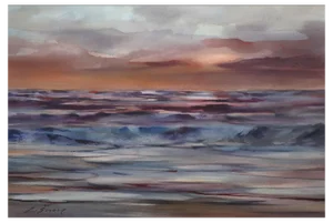Zigmunds Snore, Evening at the Sea, 2020, Watercolor on Paper