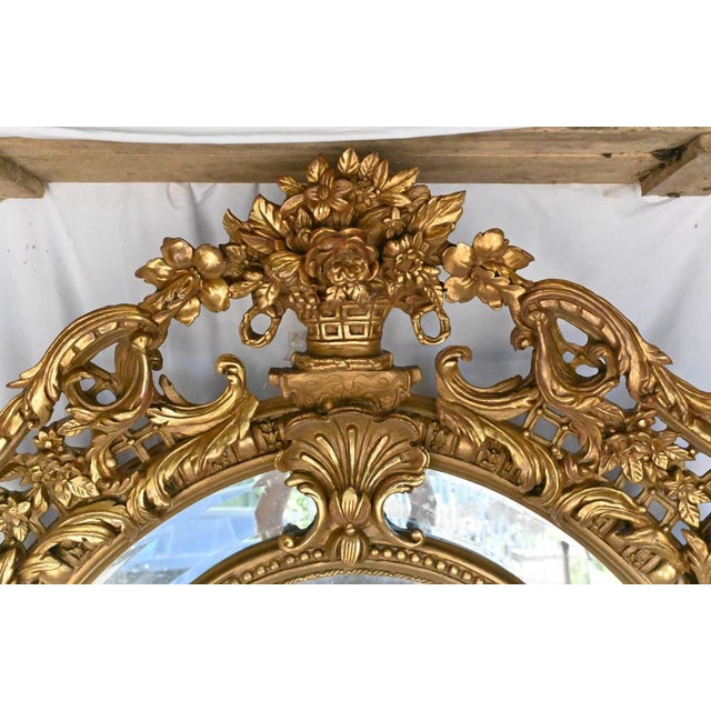 Large French Gilt Mirror For Sale - Image 4 of 15