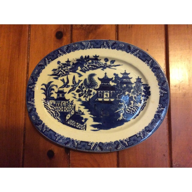 English Blue and White Royal Worcester Vitreous Platter For Sale - Image 6 of 7