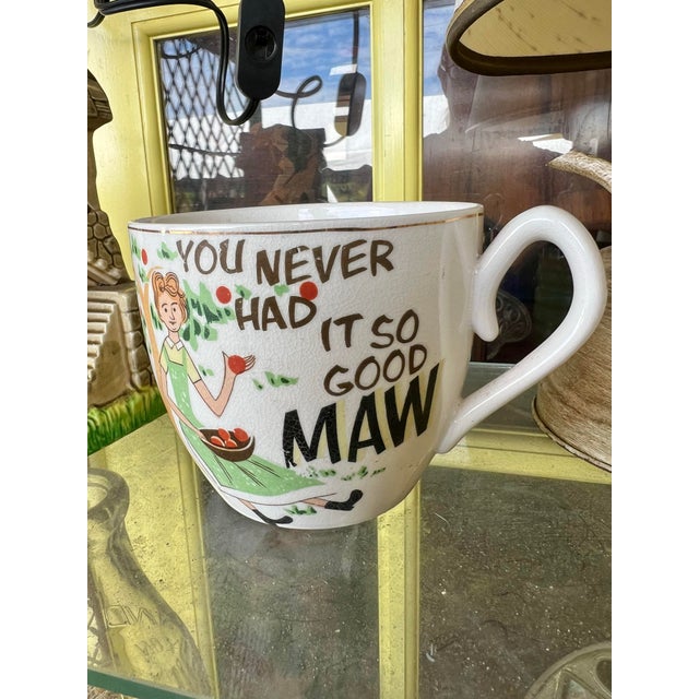 Mid-Century Modern Vintage Mid-Century Modern Oversized Novelty "Maw" Coffee Mug For Sale - Image 3 of 8