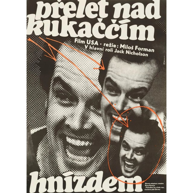 One Flew Over the Cuckoo's Nest Original Vintage Movie Poster, Czech, 1978 For Sale - Image 4 of 4