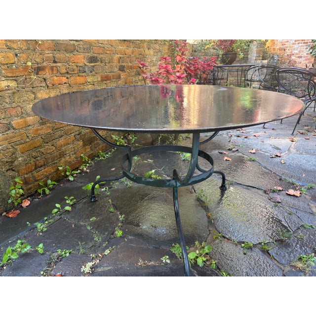 1950s European Rustic Iron Garden Table For Sale - Image 4 of 5