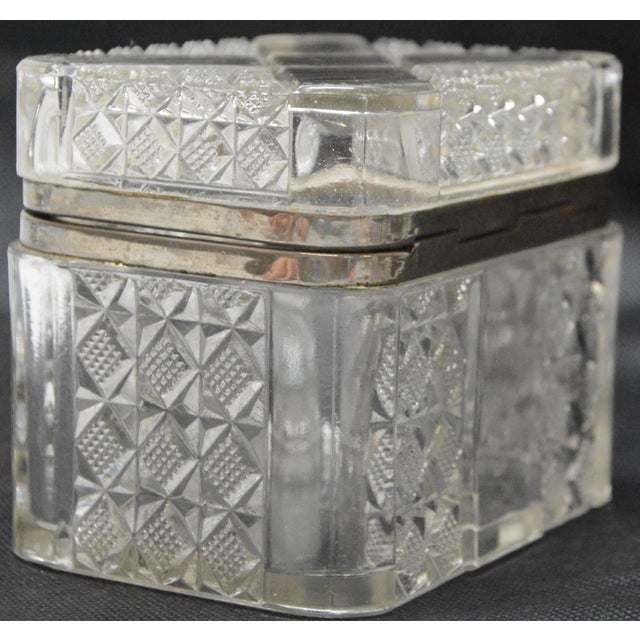 Traditional Antique Pressed Glass Lidded Casket For Sale - Image 3 of 10