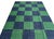 Handmade Woolen Flat Weave Rug, Forest Green and Greyish Blue Checker Board Dhurrie - 5'x8' For Sale - Image 11 of 12