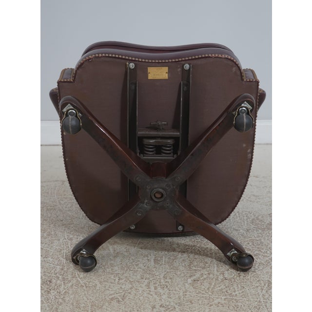 Kittinger Burgundy Tufted Leather Executive Desk Chair For Sale - Image 16 of 18