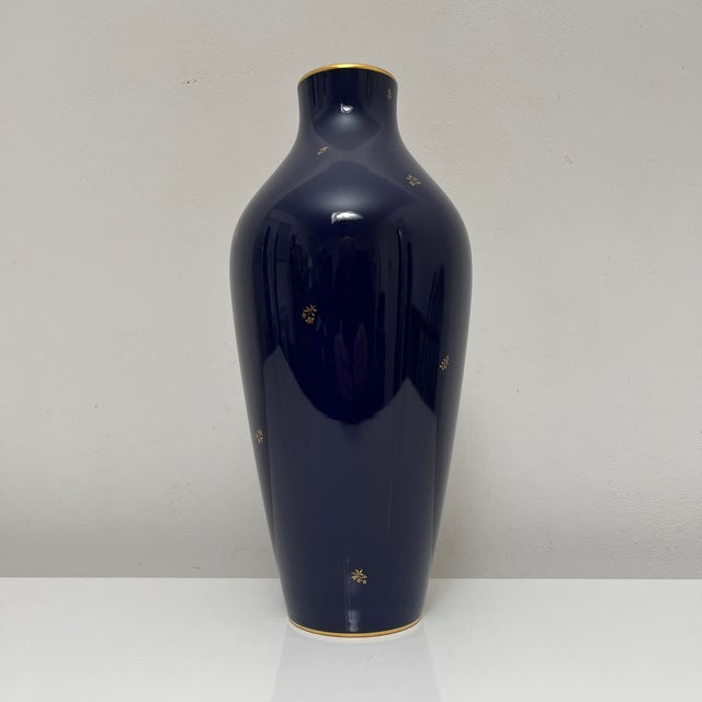Cobalt Blue Porcelain Vase from Nationale De Sevres, France, 1960 For Sale - Image 11 of 17