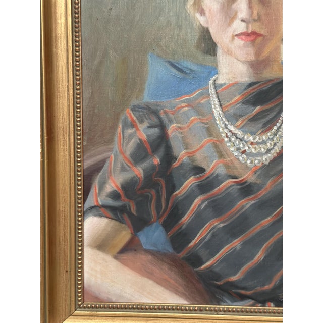 Lenné, Portrait of Lady, 1939, Oil Painting on Canvas, Framed For Sale - Image 11 of 14