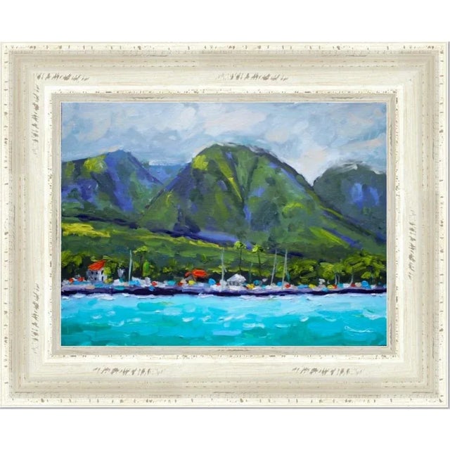 2020s Lahaina, Maui Oil Painting Tropical Seascape For Sale - Image 5 of 7