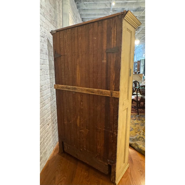 19th Century Antique Rustic Painted Wardrobe For Sale - Image 5 of 7