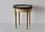 Vintage French Louis XVI style oval marble top small bouillotte drinks side table with brass gallery, and some gold...