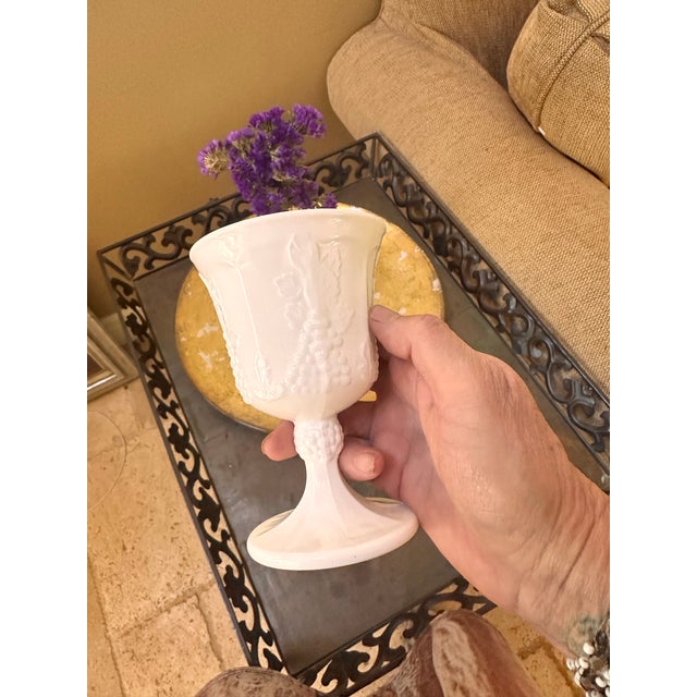 Westmoreland Glass Vintage White Milk Glass Grape Goblets - Set of 8 For Sale - Image 4 of 8