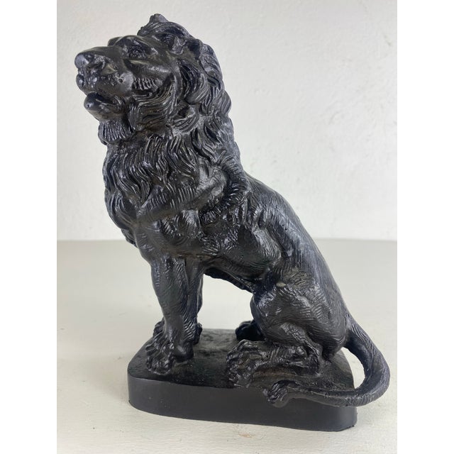 1950s Mid-Century Vintage Cast Iron Lion Sculpture. For Sale - Image 5 of 9