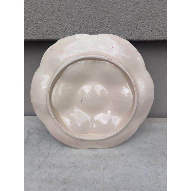 1900 - 1909 Majolica Oyster Plate Sarreguemines Digoin, Circa 1900 For Sale - Image 5 of 5