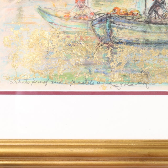 Edna Hibel Enhanced Lithograph of Venice For Sale In West Palm - Image 6 of 7