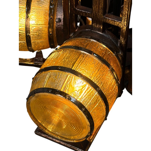 Custom Replication of 1930s Tavern Keg and Barrel Chandelier by Gill Glass for Wine Cellars and Taverns For Sale - Image 13 of 16