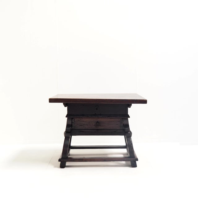 Antique 18th Century Banker's Rent Table with Sliding Top For Sale - Image 3 of 15