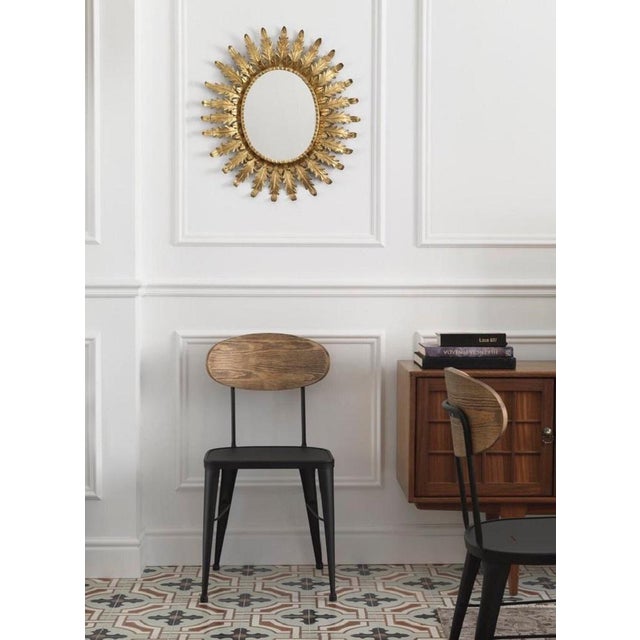 Green New Chair in Wrought Iron with Wooden Back, Indoor and Outdoor For Sale - Image 8 of 18