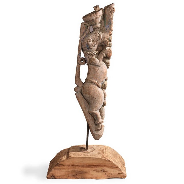 20th Century Indian Yali Carving on Stand, 1940s For Sale - Image 6 of 6