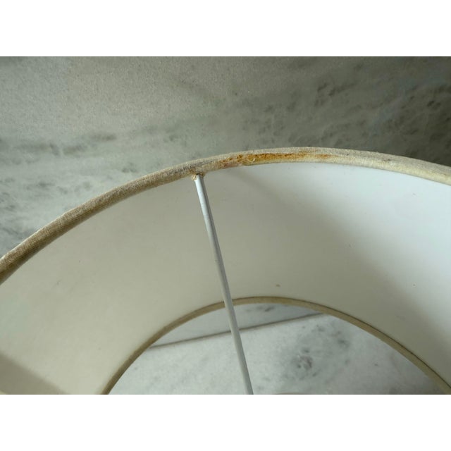 White Small Hand Painted Ceramic Table Lamp For Sale - Image 8 of 8