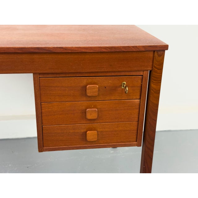 Small Teak Desk with Drawers from Domino Møbler, 1970s For Sale - Image 6 of 17