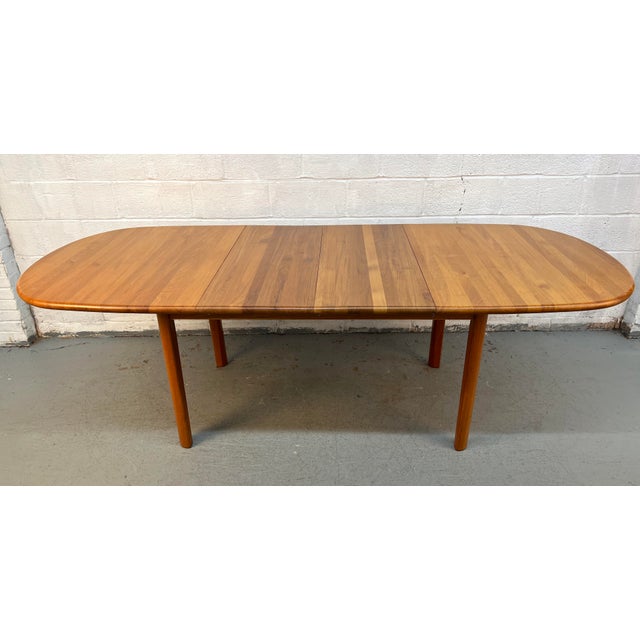 Mid-Century Modern Teak Oval Extension Dining Table For Sale - Image 13 of 16