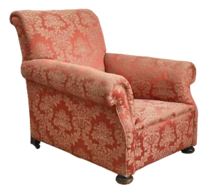Antique Scroll Arm Deep Seated Armchair, 1920s