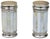 Spectacular playful pair of midcentury very heavy salt and pepper shakers. Elegantly handcrafted of solid silver-nickel in...