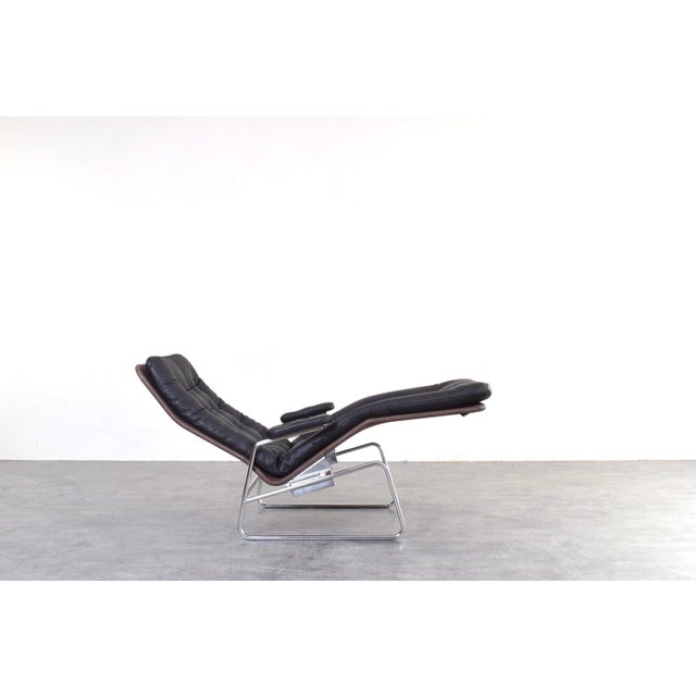 Bauhaus Model Fenix Chaise Lounge in Leather and Chrome by Sam Larsson for Dux, 1960s For Sale - Image 6 of 15